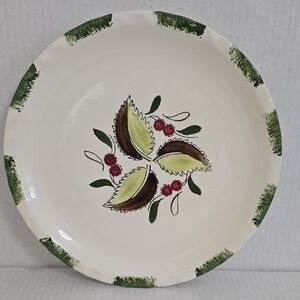Vintage Handpainted Blue Ridge / Southern Pottery 10 1/2 Inch Wild Cherry Plate